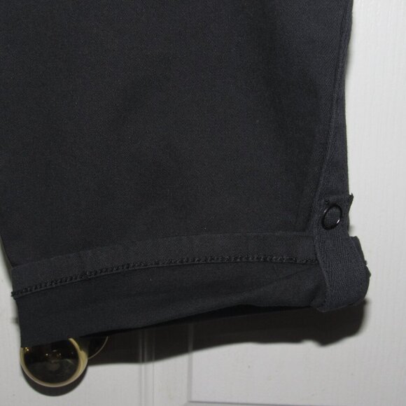 TORRID Crop Aviator Snap Roll Tab Stretch Black Pants Size 26 - Picture 6 of 8